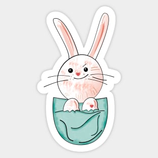 Little rabbit in the pocket Sticker